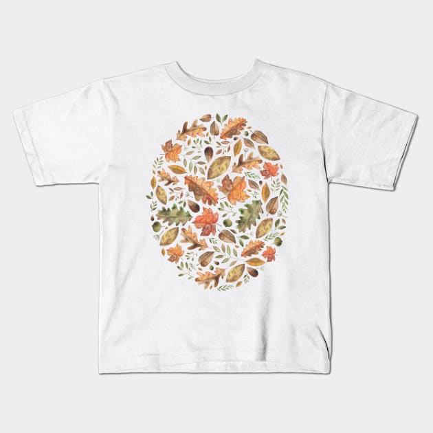 Autumn Leaves Kids T-Shirt by Elena_ONeill